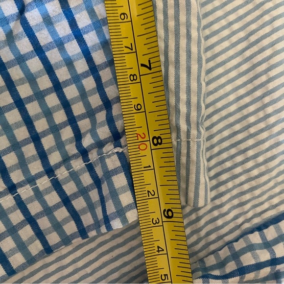 Vineyard Vines Mens Seersucker Shorts Breaker Short 9” Patchwork 33’ Red & Blue - Picture 10 of 11